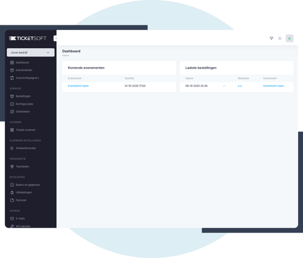 Dashboard & Evenementbeheer