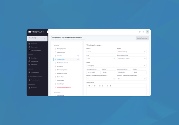Ticketsysteem voor congres en symposium