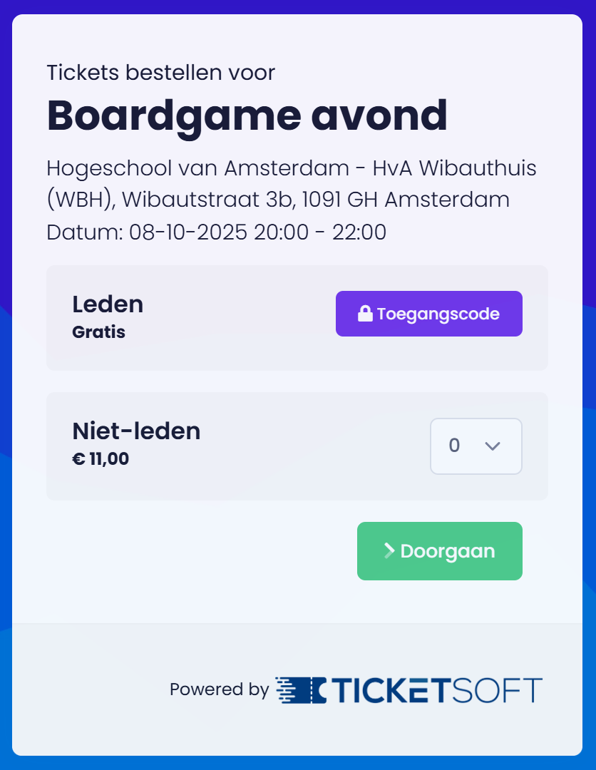 Voorbeeld ticketsysteem voor studentenverenigingen
