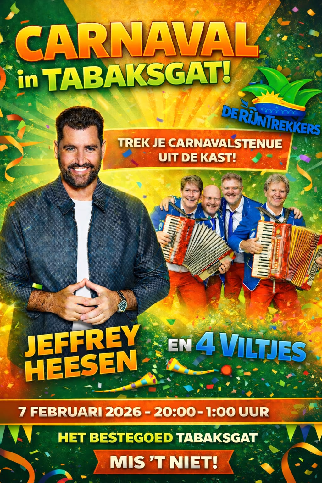 Logo Carnaval De Rijntrekkers 7 Februari in Tabaksgat