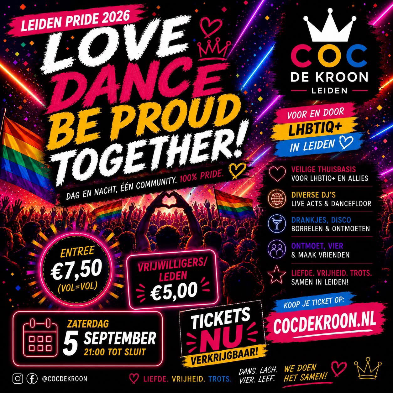Logo PRIDE LEIDEN 2026 afterparty!