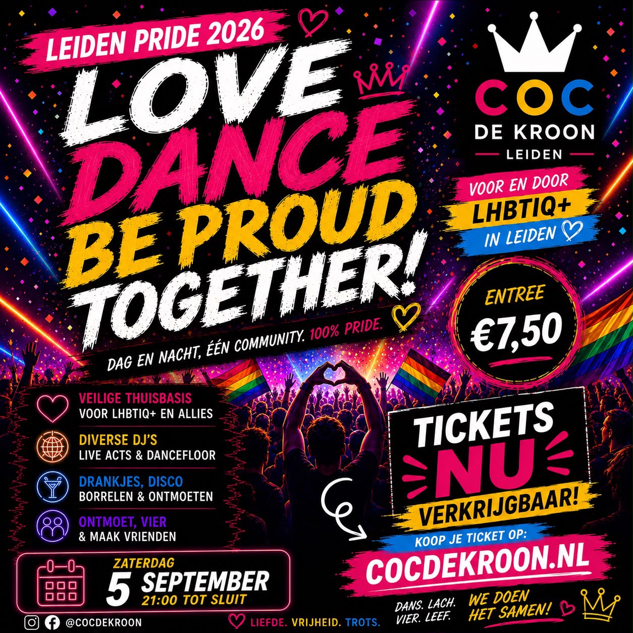Logo PRIDE LEIDEN 2026 afterparty!
